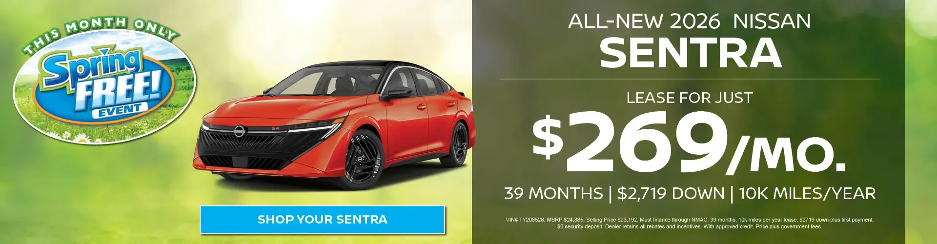 New 2026 Nissan Sentra Special